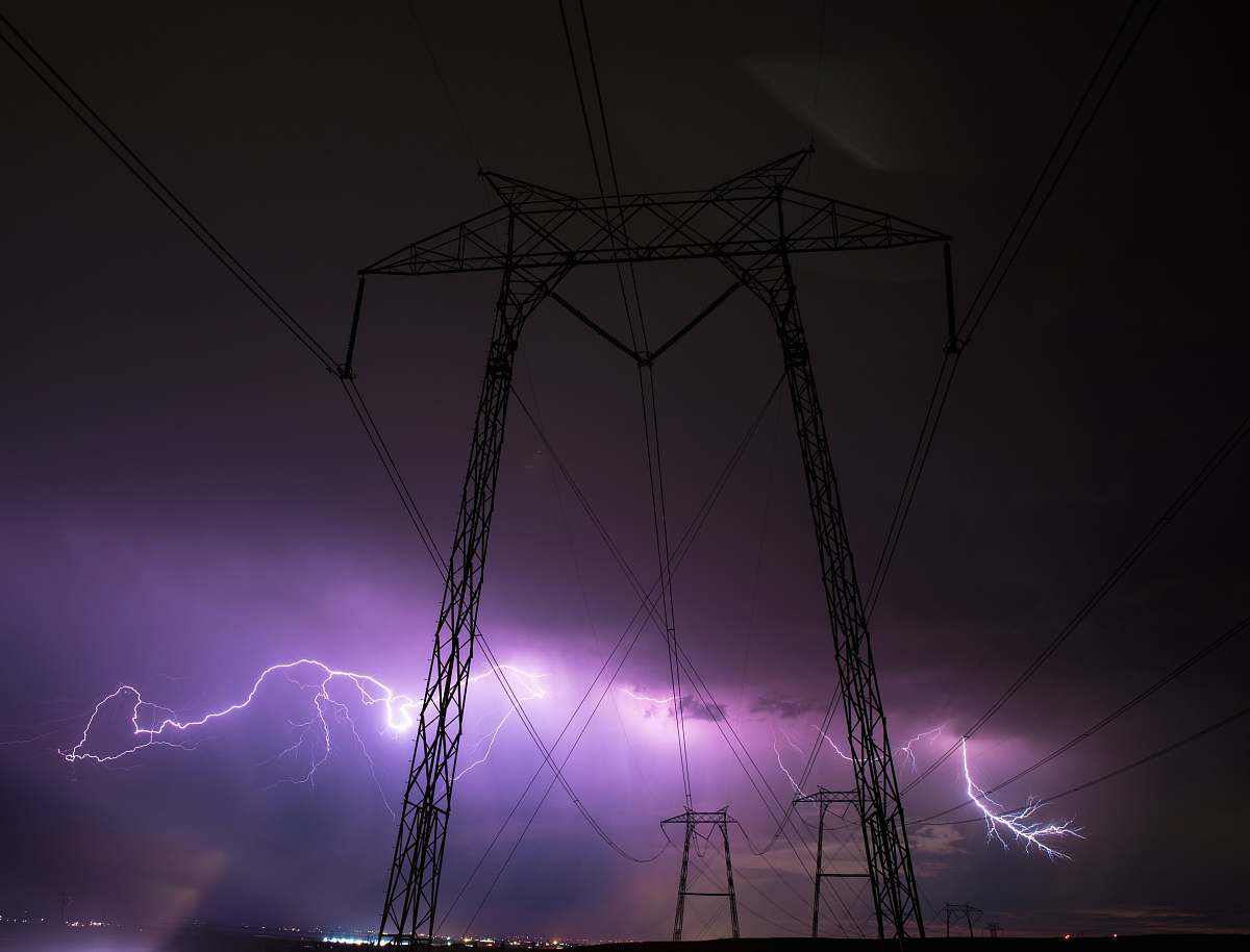 tracy transmission tower and lightnings transmission tower
